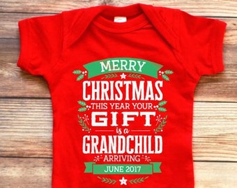 Christmas Pregnancy Announcement Grandparents - Christmas Baby Announcement Gift Grandma - Holiday Pregnancy Announcement Ideas Personalized