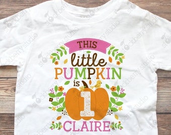 Pumpkin Birthday Shirt Little Pumpkin Birthday Outfit Fall First Birthday Outfit Girl Personalized Pumpkin 1st Birthday Shirt Pink