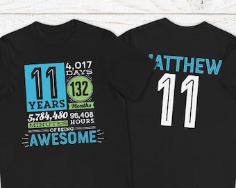 Camiseta de 11 años de ser increíble, camiseta de 11 cumpleaños, camiseta de niña de once años, camiseta de undécimo cumpleaños para niño de 11 años, camiseta de cuenta regresiva de cumpleaños