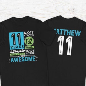 11 Years of Being Awesome Shirt 11 Birthday Tee Eleven Year Old Girl Eleventh Birthday T shirt for 11 Year Old Boy Birthday Countdown Tshirt