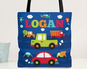 Bolsa de transporte personalizada, regalo con nombre, para coche, camión, vehículo, guardería, escuela, transporte personalizado, fiesta, obsequio