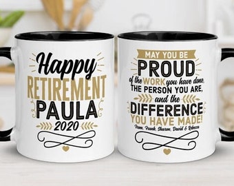 Happy Retirement Coffee Mug Woman Teacher Retired Boss Retirement Cup Men Retiree Gift Personalized Nurse Doctor Grandpa Coworker Mom Man