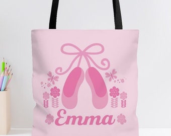 Ballerina Bag Personalized Gift Girl Dance Ballet Shoes Tote Bag Custom Summer Camp Preschool