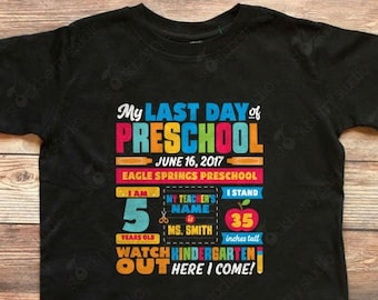 Last Day of School Preschool Shirt Pre School Graduation Tshirt Preschool Grad - Last Day of Pre k Preschool Graduation Shirt Stats