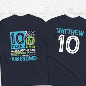 10 Years of Being Awesome Shirt 10 Birthday Tee Ten Year Old Girl Tenth Birthday T shirt for 10 Year Old Boy Birthday Countdown Tshirt