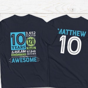 10 Years Old Ten. - Tenth Birthday Tee For Boys And Girls 10 Years Old Ten. - Tenth Birthday Tee For Boys And Girls