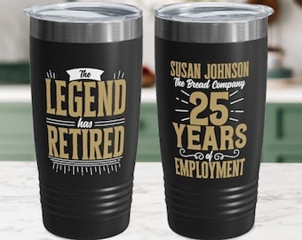 Die Legende hat Becher im Ruhestand Personalisierte Ruhestand Insulierte Tasse Frau Mann Lustiges Ruhestandsgeschenk Sie Ihn, das weggeht, verlassen Job Geschenke