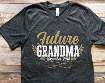 Future Grandma Shirt Grandma Pregnancy Announcement Personalized Pregnancy Reveal to Grandparents Tshirt We're Pregnant Grandma Tee