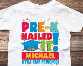 Pre K Graduation Shirt Pre Kindergarten Graduation Shirt PreK Graduate Shirt Preschool Graduation Gifts Preschool Shirt Personalized