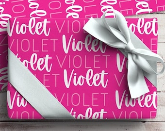 Name Wrapping Paper Personalized Custom Girl Kids Birthday Wrapping Paper Gifts for Her Graduation Present Holiday Custom Gift Wrap Roll