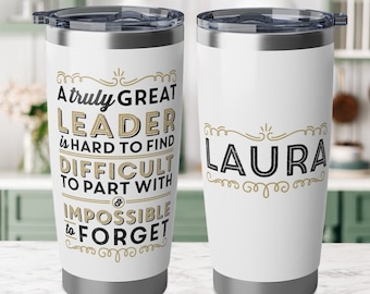 Leader Tumbler Name Personalized A Truly Great Leader Thank You Gift Men Birthday Travel Mug Christmas Appreciation Retirement Women