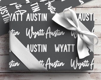 Personalized Wrapping Paper Name Gift Wrap Custom Gift Wrap Boy Girl Kids Gift Wrap Roll Birthday Present Children Gift Wrapping