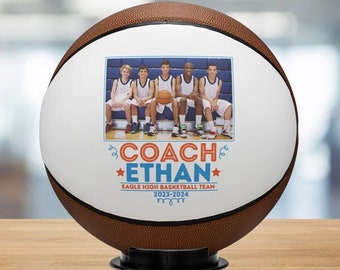 Basketball Personalized Photo Ball Custom Coach Gift Present Him Her Thank You Sports gift Groomsman Keepsake Retirement Appreciation