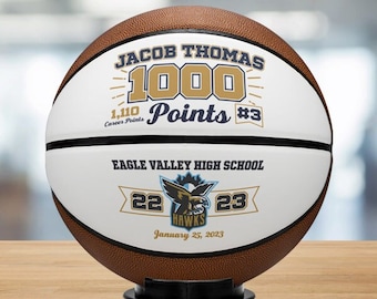 1,000 Point Basketball Personalized Senior Night Gift Team Rebounds Coach Award Ceremony Senior Banquet Memory Ball Keepsake Custom Trophy