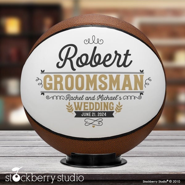 Groomsmen Basketball Custom Proposal Personalized Gift for Wedding Party Customizable with Name and Wedding Date