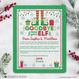 Elf Goodbye Puzzle Fun Holiday Note for Kids Arriving Christmas I #39 ll