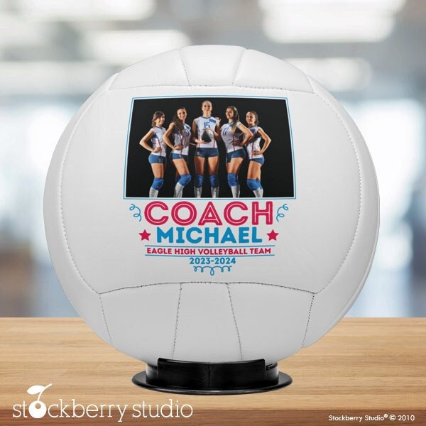 Volleyball Coach Gift Personalized Photo Ball Retirement Thank You MVP Gifts for Daughter Son Sports Team Custom