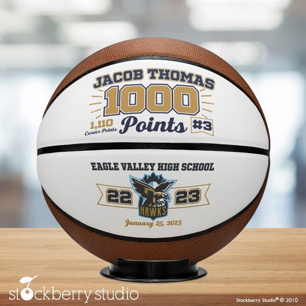 1,000 Point Basketball Personalized Senior Night Gift Team Rebounds Coach Award Ceremony Senior Banquet Memory Ball Keepsake Custom Trophy