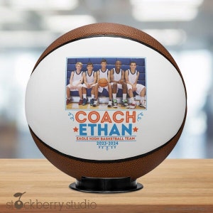 Basketball Personalized Photo Ball Custom Coach Gift Present Him Her Thank You Sports gift Groomsman Keepsake Retirement Appreciation Bild 1