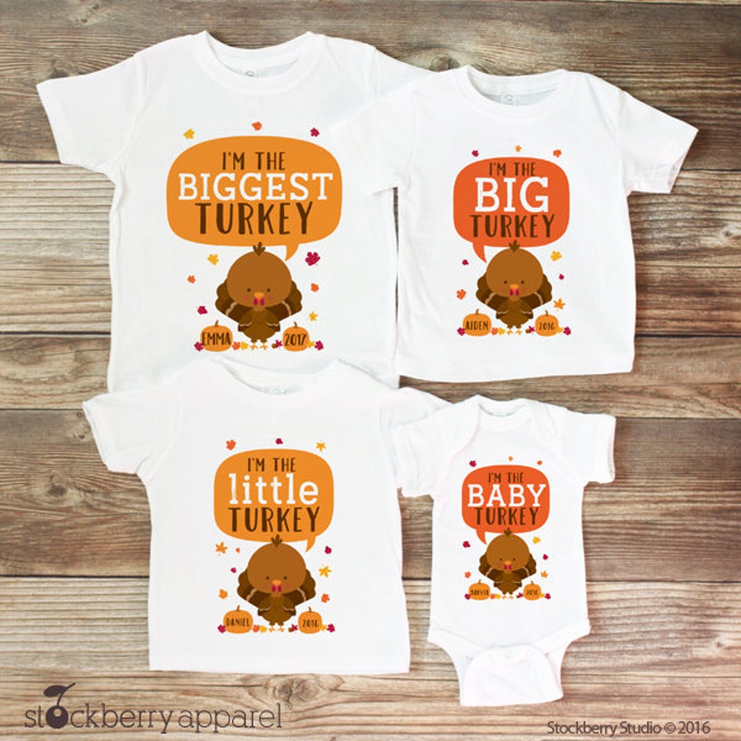 Thanksgiving Matching Shirts Sibling Shirts Set of 4 Thanksgiving