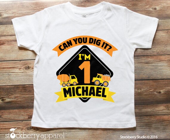Construction Birthday Shirt - Dump Truck Birthday Shirt - Construction 1st Birthday - Boy First Birthday Shirt - Personalized First Birthday Il_570xn