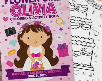 Flower Girl Proposal Gift Keepsake Will You Be Flower Girl Wedding Activity Coloring Book Personalized with Name Kids Flower Girl Thank You