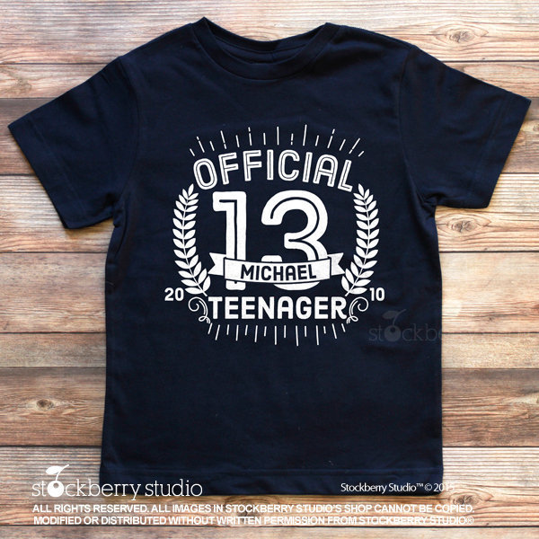 Official Teenager 13 Shirt Boy 13th Birthday Boy Shirt - Etsy