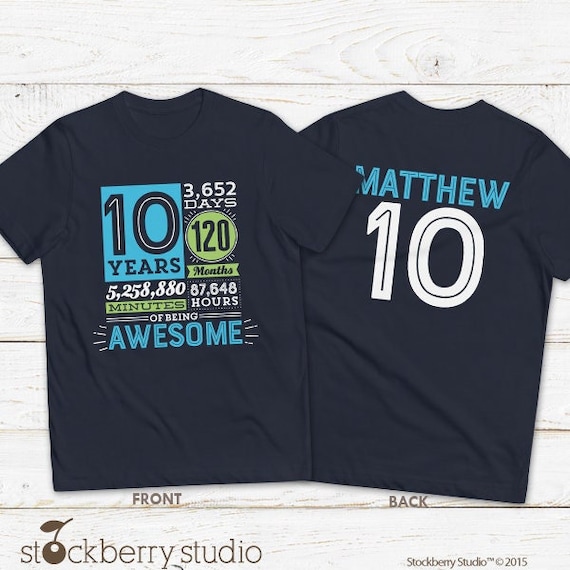 10 Years of Being Awesome Shirt 10 Birthday Tee Ten Year Old Girl Tenth Birthday T shirt for 10 Year Old Boy Birthday Countdown Tshirt Il_570xn