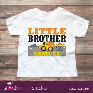 Construction Big Brother Shirt Big Brother Announcement Shirt Big Brother to be Shirt I'm Going to be a Big Brother Shirt Big Bro Tshirt Pic 3: Little Brothe