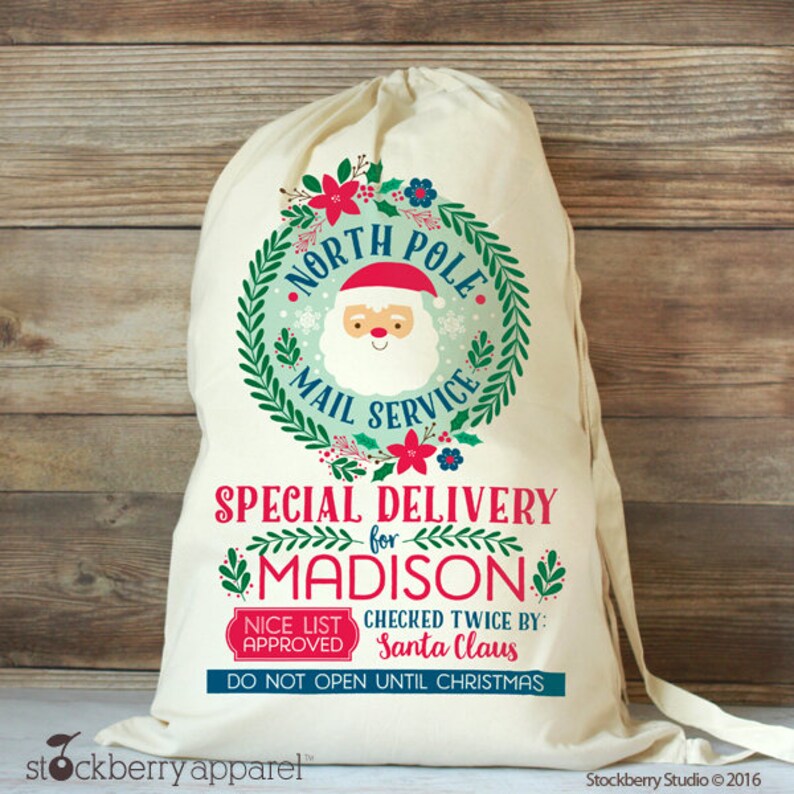 Personalized Santa Sack for Girls Personalized Santa Sack Girl Santa Sack Christmas Gift girl christmas gift Girl Christmas Bag