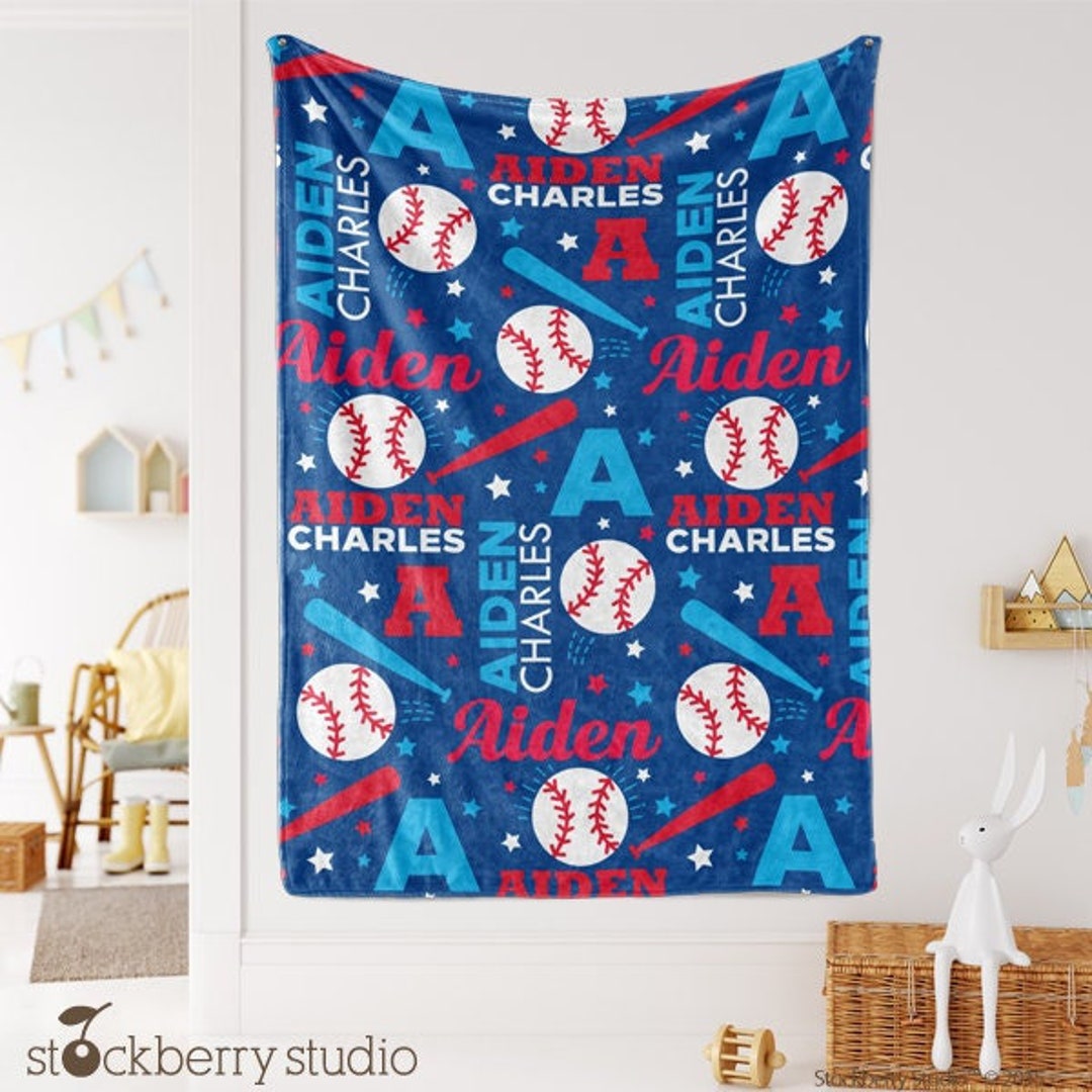 Baseball Baby Blanket Personalized Sports Blanket Base Ball Etsy
