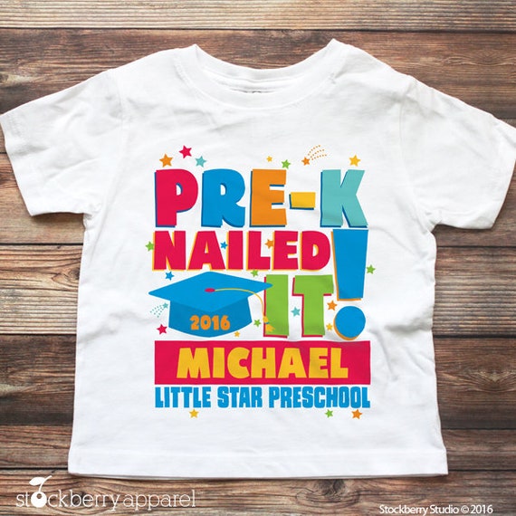 Pre-K Nailed It Dinosaur T-Shirt Graduate Senior Kids Pre-K Nailed It Dinosaur T-Shirt Graduate Senior Kids