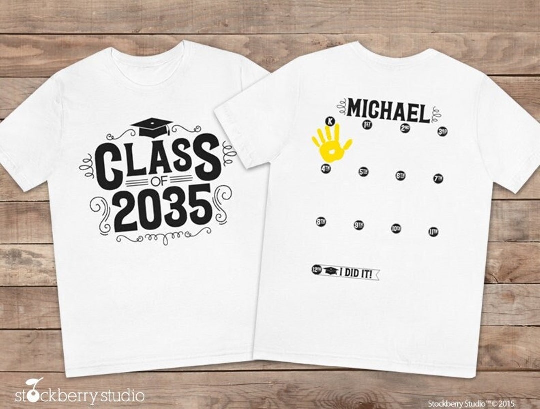 Class of 2035 Handprint Shirt Kindergarten Graduation Tshirt - Etsy
