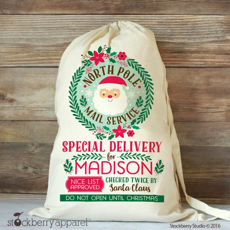 Personalized Santa Sack for Girls Personalized Santa Sack Girl Santa Sack Christmas Gift girl christmas gift Girl Christmas Bag