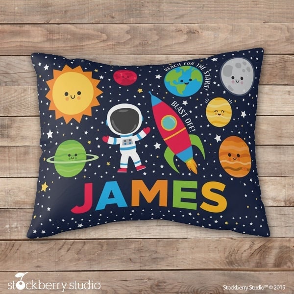 VEELU Custom Astronauts Throw Pillows Space Astronaut Funny Pillow Case  Cover Include Inserts for Kids,Boys Girls Room Decor Chair, Sofa, Bed