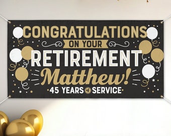 Ruhestand Banner Personalisierte Ruhestand Zeichen Sie Ihn Ruhestand Party Dekoration Benutzerdefinierte Ruhestand Hintergrund Ruhestand Glückwunsch Feier