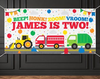 Transportation Birthday Banner Things That Go Birthday Boy Birthday Banner Vehicles Birthday Banner Transportation Birthday Decorations