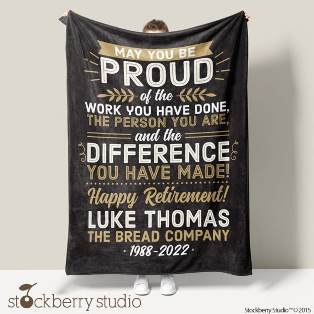 Retirement Blanket Personalized Retirement Gift Ideas Farewell Etsy