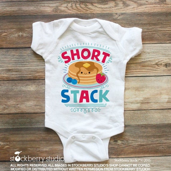 Short Stack Baby Bodysuit cute baby clothes Pancake Baby Shower Pancakes Baby Shirt Il_570xn
