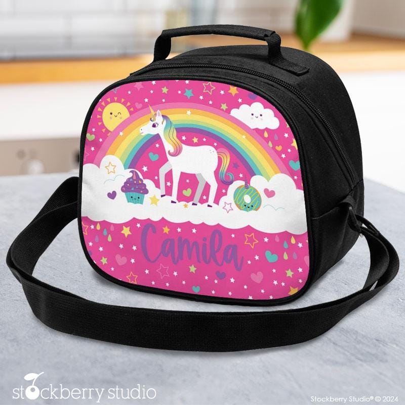 VONXURY - Lonchera Grande Para Niños, Bolsa De Almuerzo Aislada Para Niñas, Niños, Adolescentes, Niños Pequeños, Linda Bolsa De Almuerzo Escolar Con Correa Para El Hombro