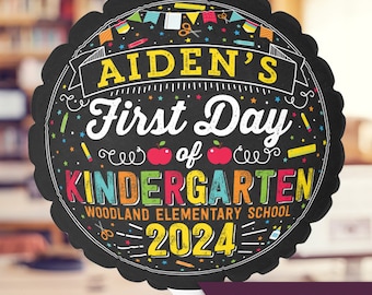 Globo del primer día de clases personalizado para jardín de infantes, preescolar, primer grado, regreso a clases, accesorios para fotos con globos, foto del primer día de clases para niños