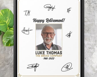 Retirement Guest Book Alternative Personalized Retiree Keepsake Canvas Print Signature Poster Guestbook Farewell Gift Photo Guestbook Sign