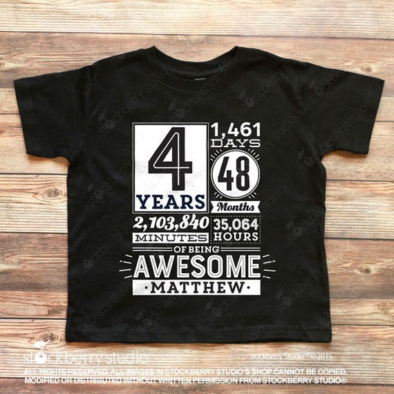 4 Year Old Birthday T-Shirt For Boys Or Girls (Age Symbol) 4 Year Old Birthday T-Shirt For Boys Or Girls (Age Symbol)