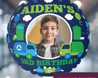 Garbage Truck Birthday Balloon Gift Personalized Recycle Truck Photo Props Supplies Boy Recycling Truck Decorations Trash Bash Party Ideas