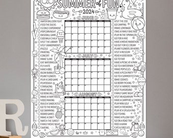 Summer Countdown Poster 2026 Print Summer Bucket List Summer Kids Monthly Calendar Activity Summer Break Coloring Summer Countdown Calendar