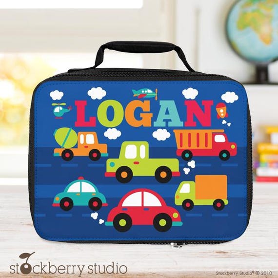 Transportation Car Kids Lunchbox Personalized Plane Train Truck Vehicles Lunch Bag Toddler Boy Lunch Name Custom School Insulated Lunch Box Etsy