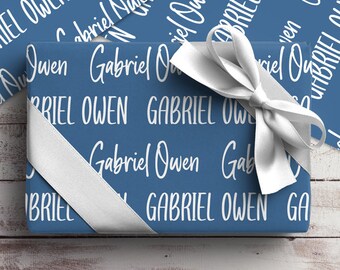 Personalized Name Wrapping Paper Girl Boy Kids Birthday Wrapping Paper Gifts Custom Her Him Graduation Present Holiday Custom Gift Wrap Roll