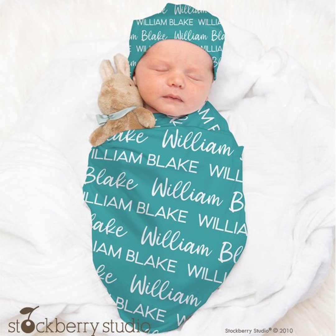 Baby Swaddle Blanket With Name Personalized Name Swaddle Blanket