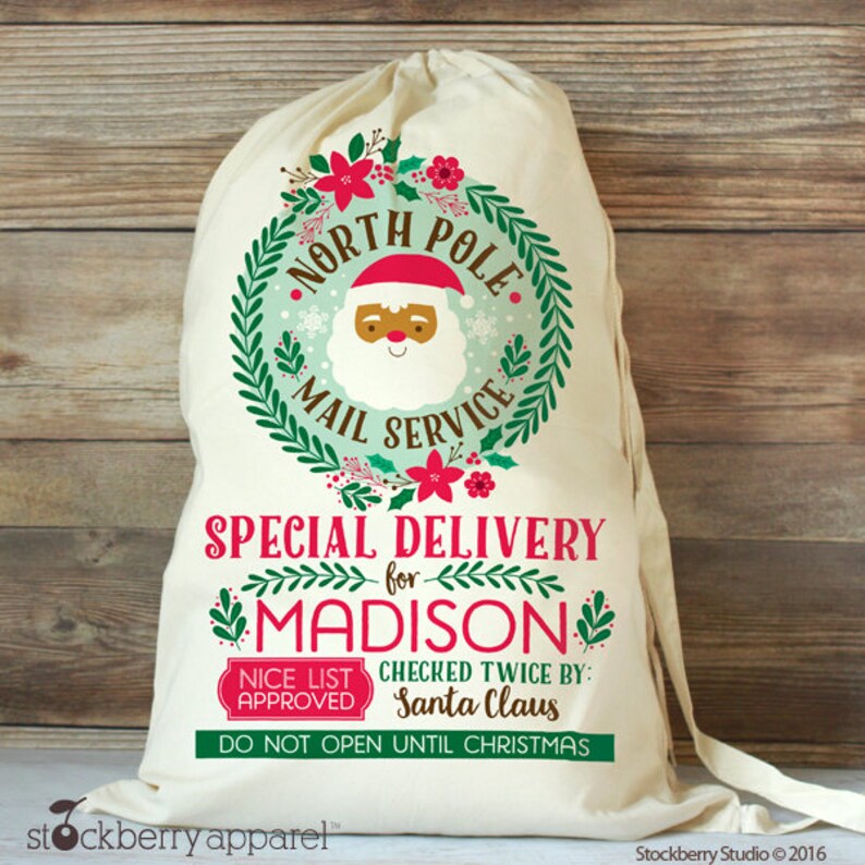 Personalized Santa Sack for Girls Personalized Santa Sack Girl Santa Sack Christmas Gift girl christmas gift Girl Christmas Bag