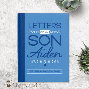 Letters to my Son Custom Pregnancy Journal Personalized Name Notebook Child Memory Book Customized Baby Boy Shower Gift for New Mom Dad
